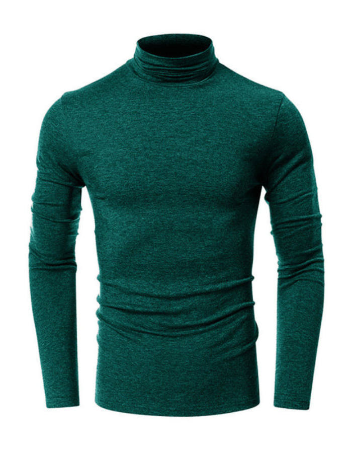 SHOPIQAT Men's Long-Sleeved Solid Colour Turtleneck Bottoming T-Shirt - Premium from shopiqat - Just $8.800! Shop now at shopiqat